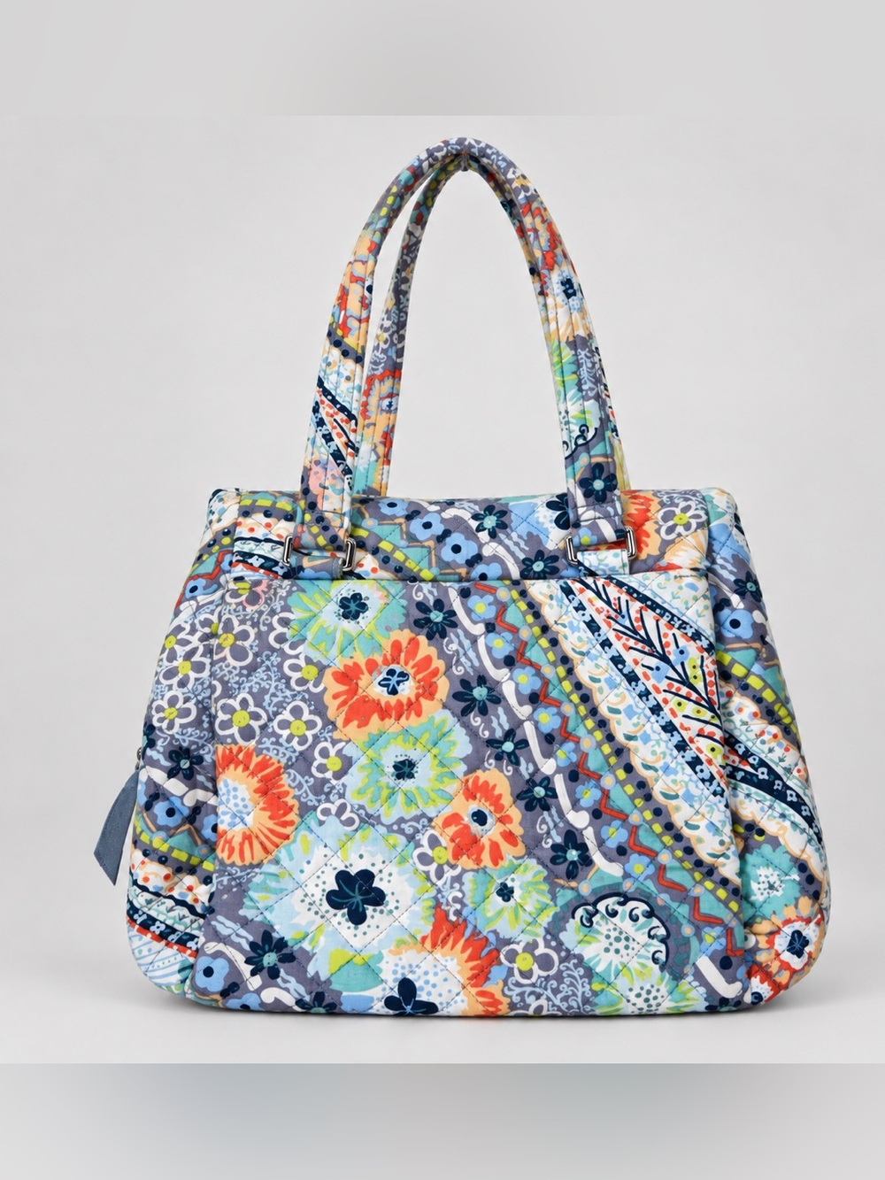 Vera Bradley Citrus Paisley Glenna Satchel Purse Bag Quilted Cotton Cottage